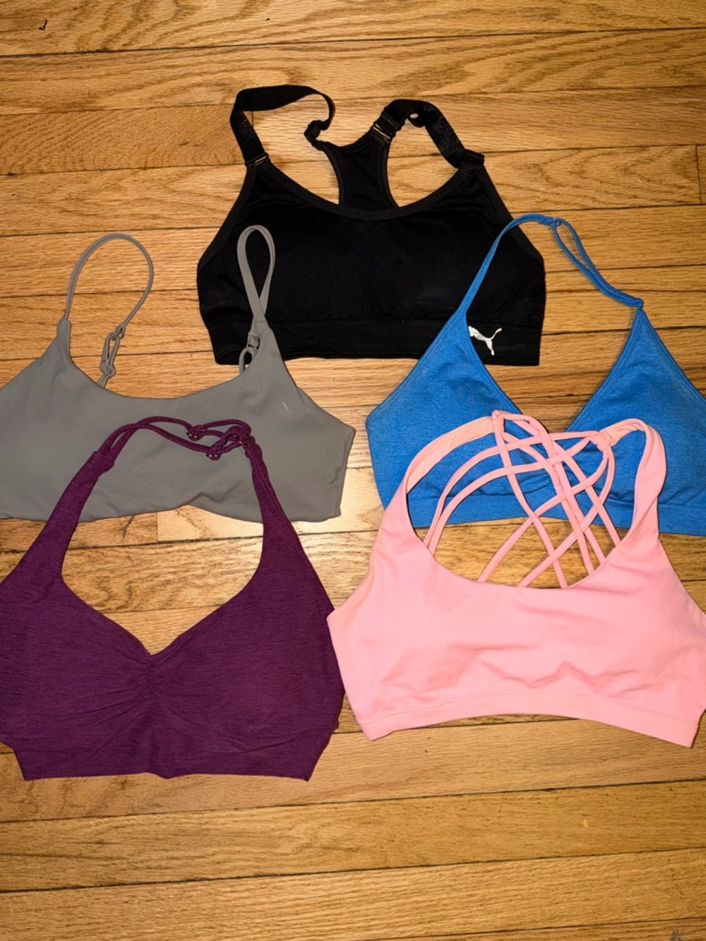 Puma Women's Bralette Set - Black, Gray, Blue, Purple, Pink